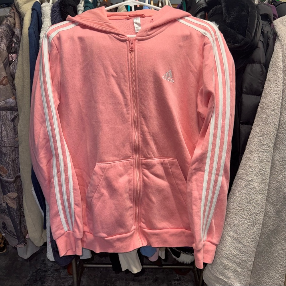 Adidas Light Pink Hoodie with Zip